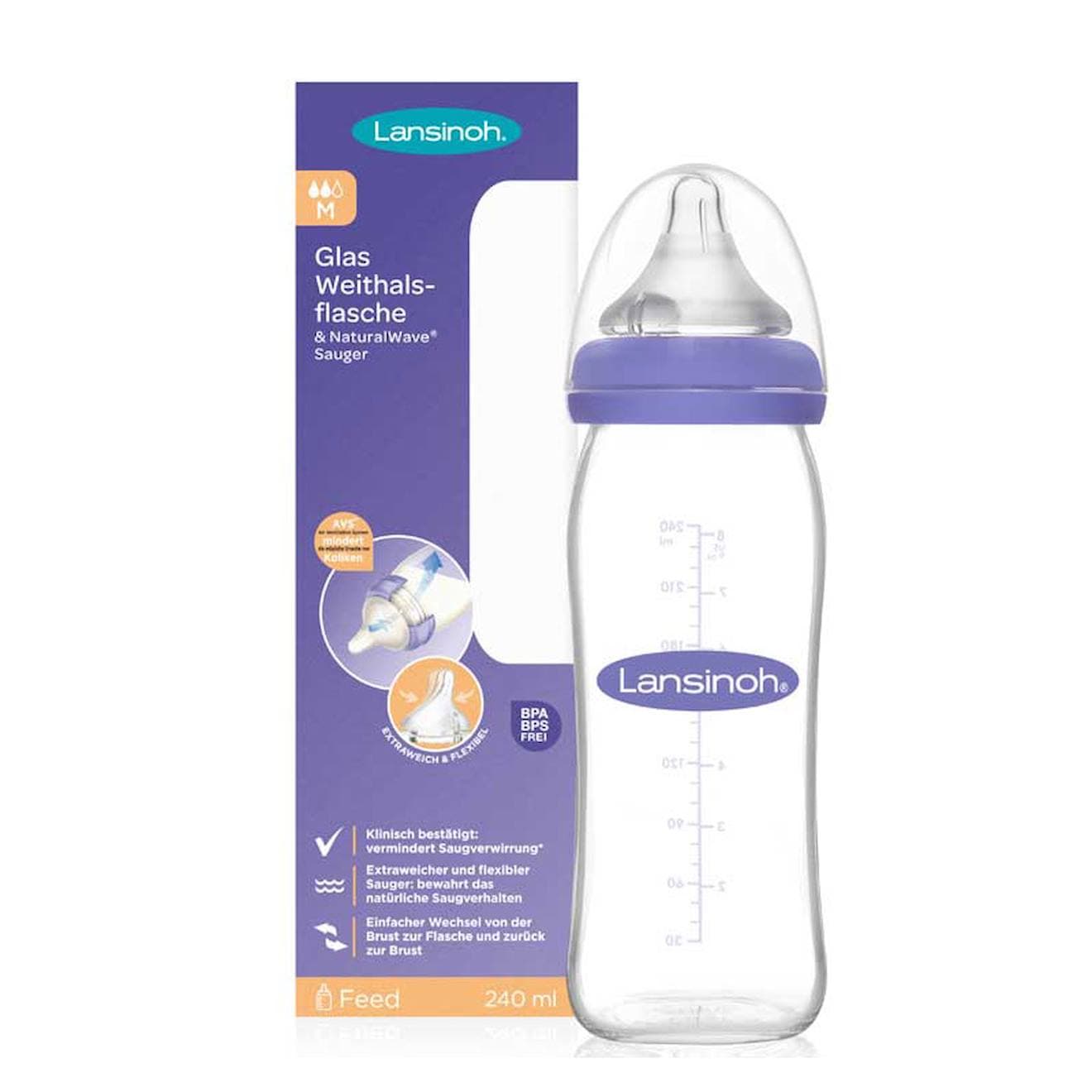 Biberon En Verre 240ml Violet - image 2
