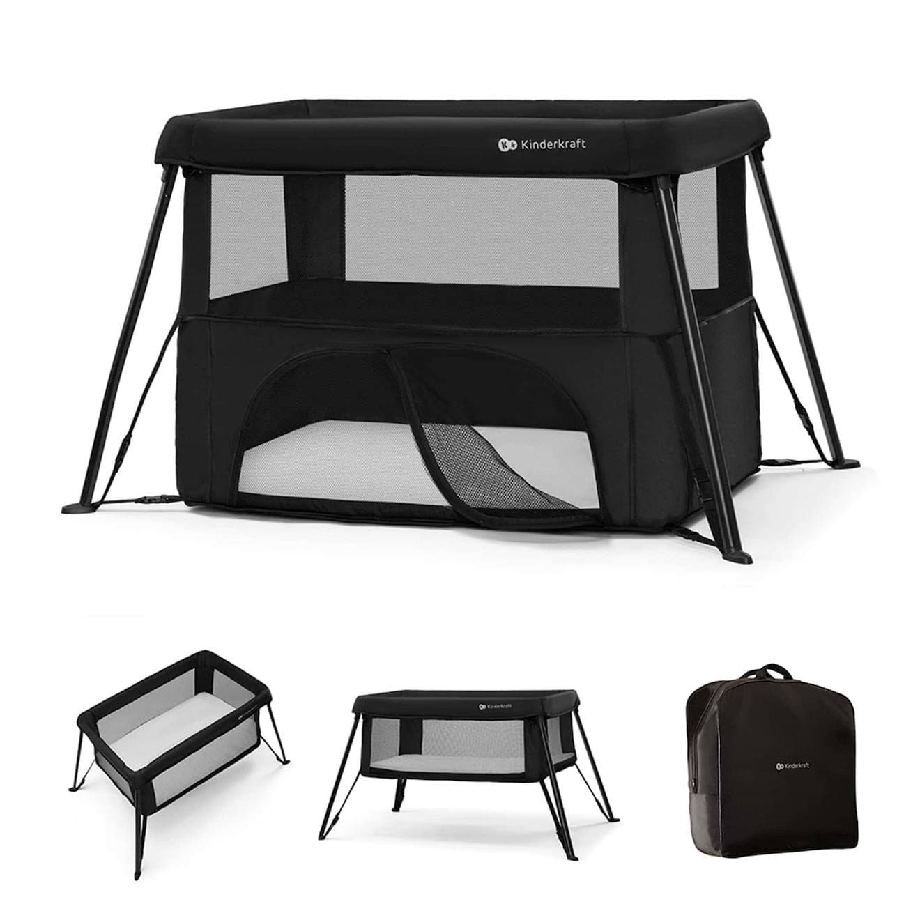 Lit De Camping Pliant Bébé 3 En 1 Avec Fonction Évolutive Black - image 2