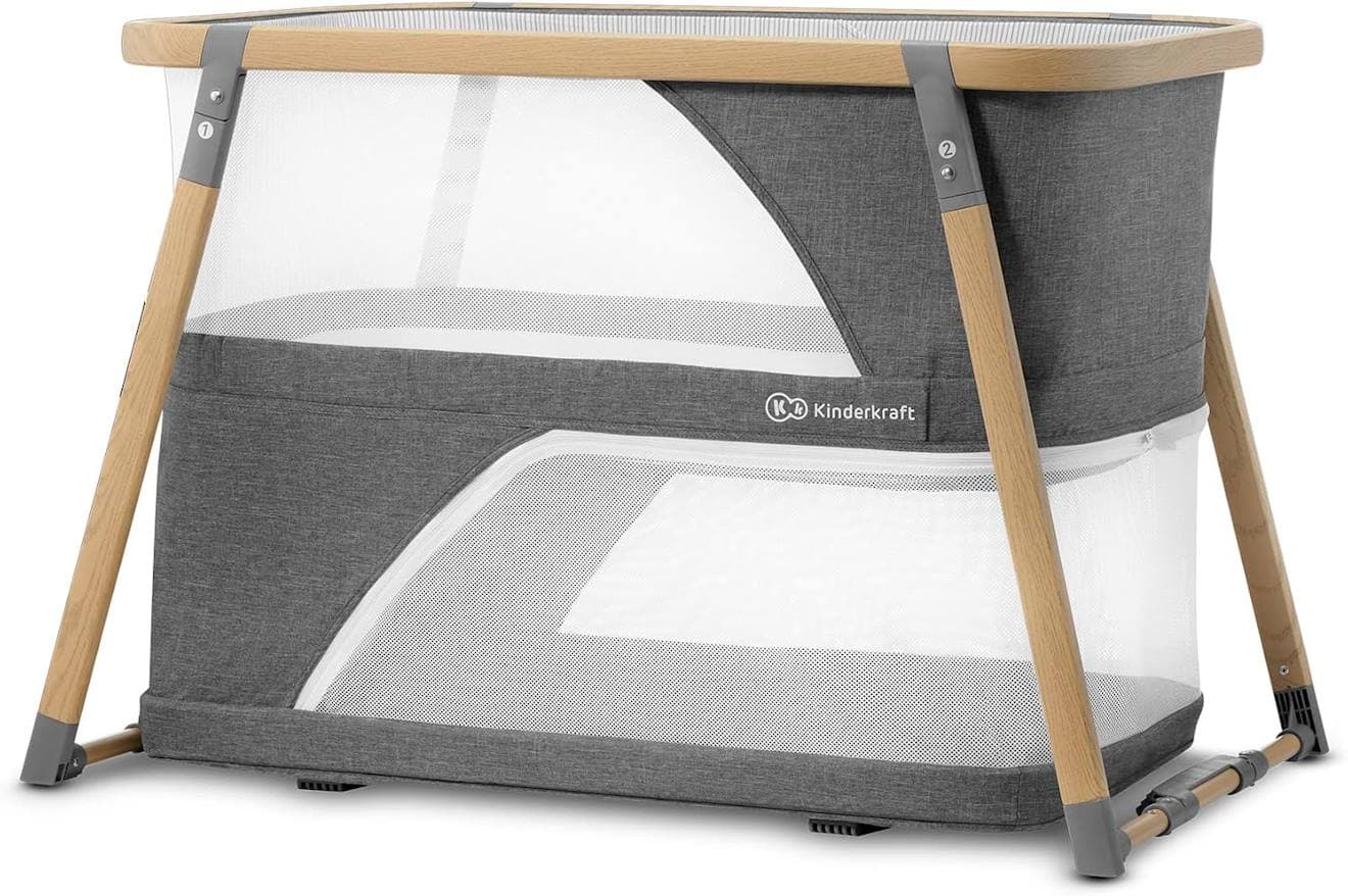 Lit Parapluie 4 En 1, Lit Bébé Avec Matelas, De La Naissance, Fonction Parc, Sac De Transport Inclus Gris - image 2