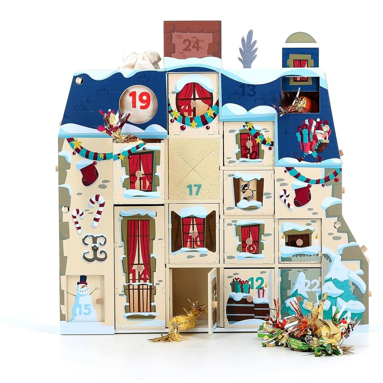 Calendrier de l'Avent en bois à garnir, 24 cases - image 2