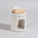 Brûleur de parfum en céramique blanche et fondants fleur d'oranger (x6)