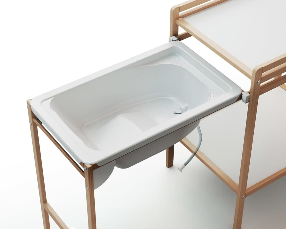 Table à Langer avec baignoire en bois de hêtre verni Essentiel - image 2