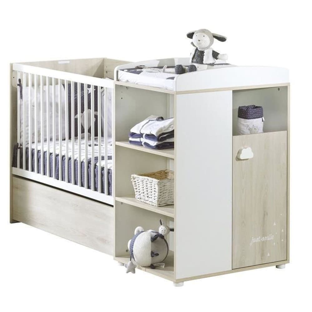 Lit bébé combiné évolutif Smile hêtre cendré (60 x 120 cm) - image 2