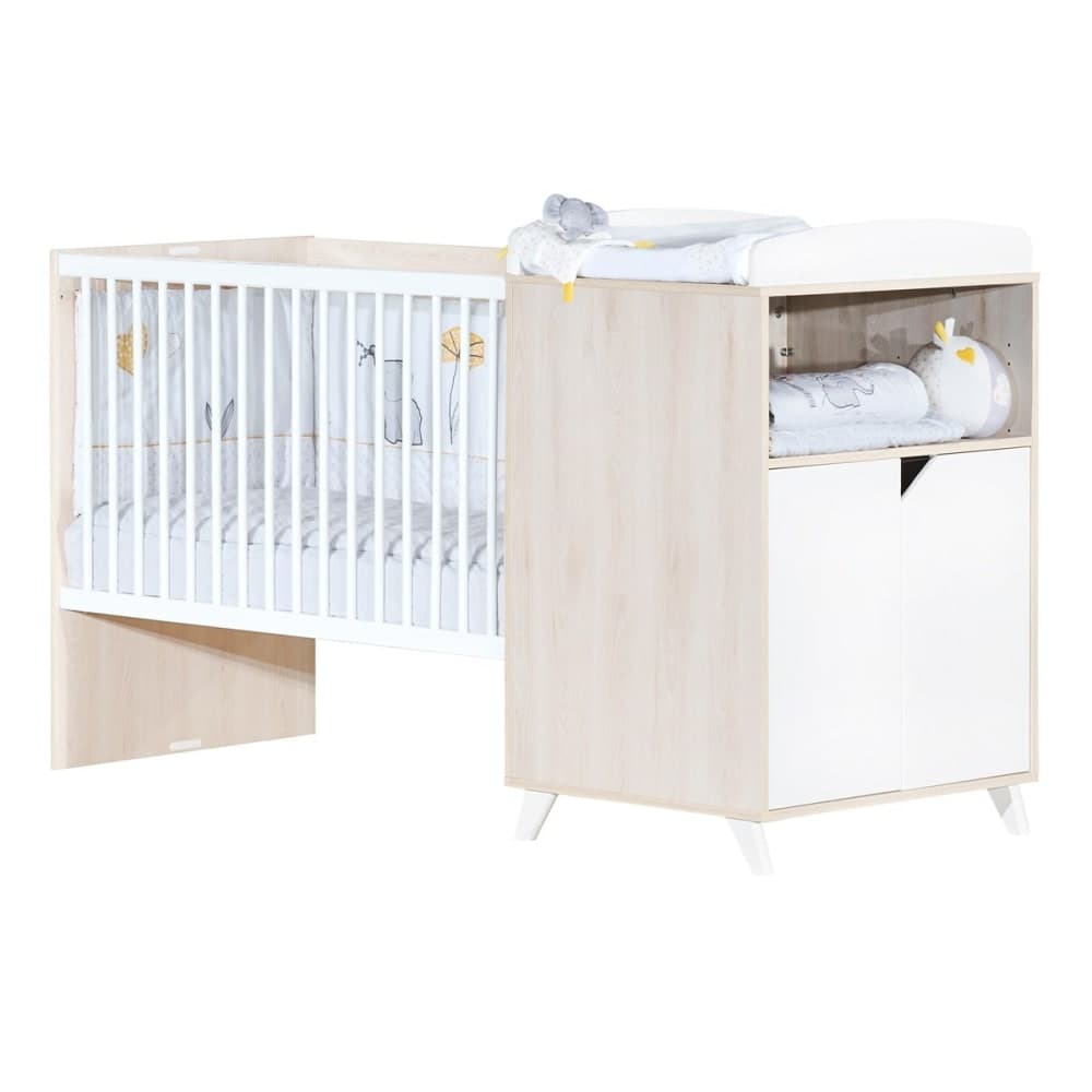 Lit bébé combiné évolutif Scandi naturel (60 x 120 cm)