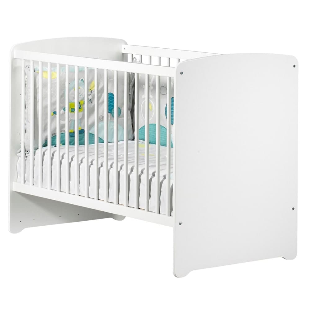Lit bébé têtes panneaux New Basic blanc (60 x 120 cm)