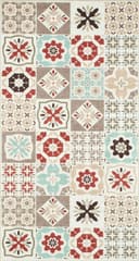Tapis de cuisine carreaux de ciment multicolore 80x150