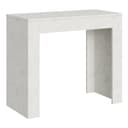 Console extensible effet bois blanc 90x42/198 cm