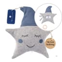 Peluche musicale bébé en coton tricoté étoile bleu 22x22 cm