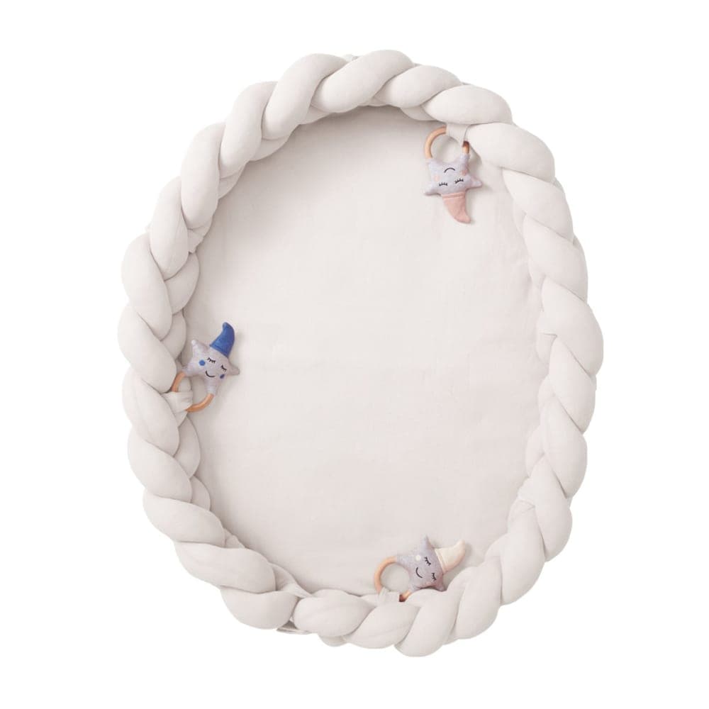 Tour de lit bébé coton tressé ivoire 90 cm