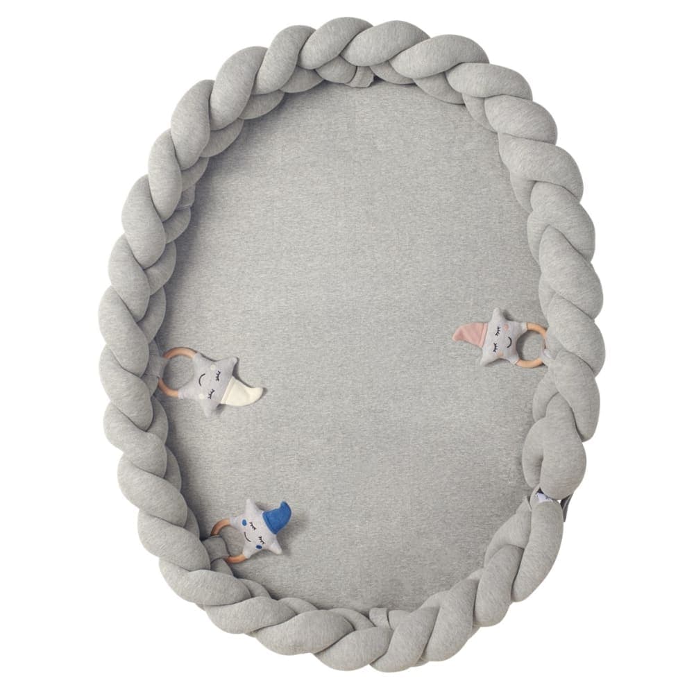 Tour de lit bébé coton tressé gris 90 cm - image 3