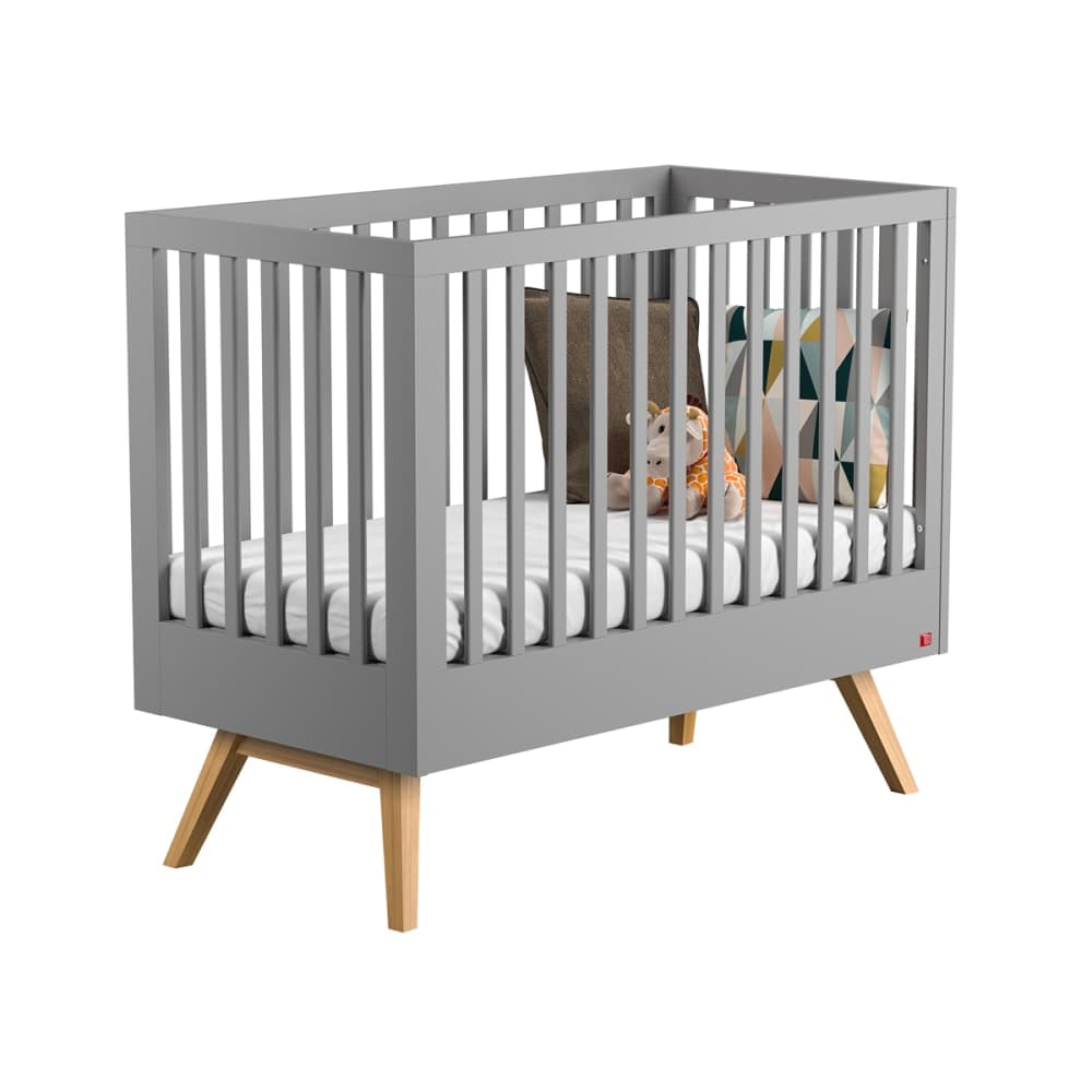 Chambre bébé : Duo - Lit bébé 60x120 commode gris - image 2