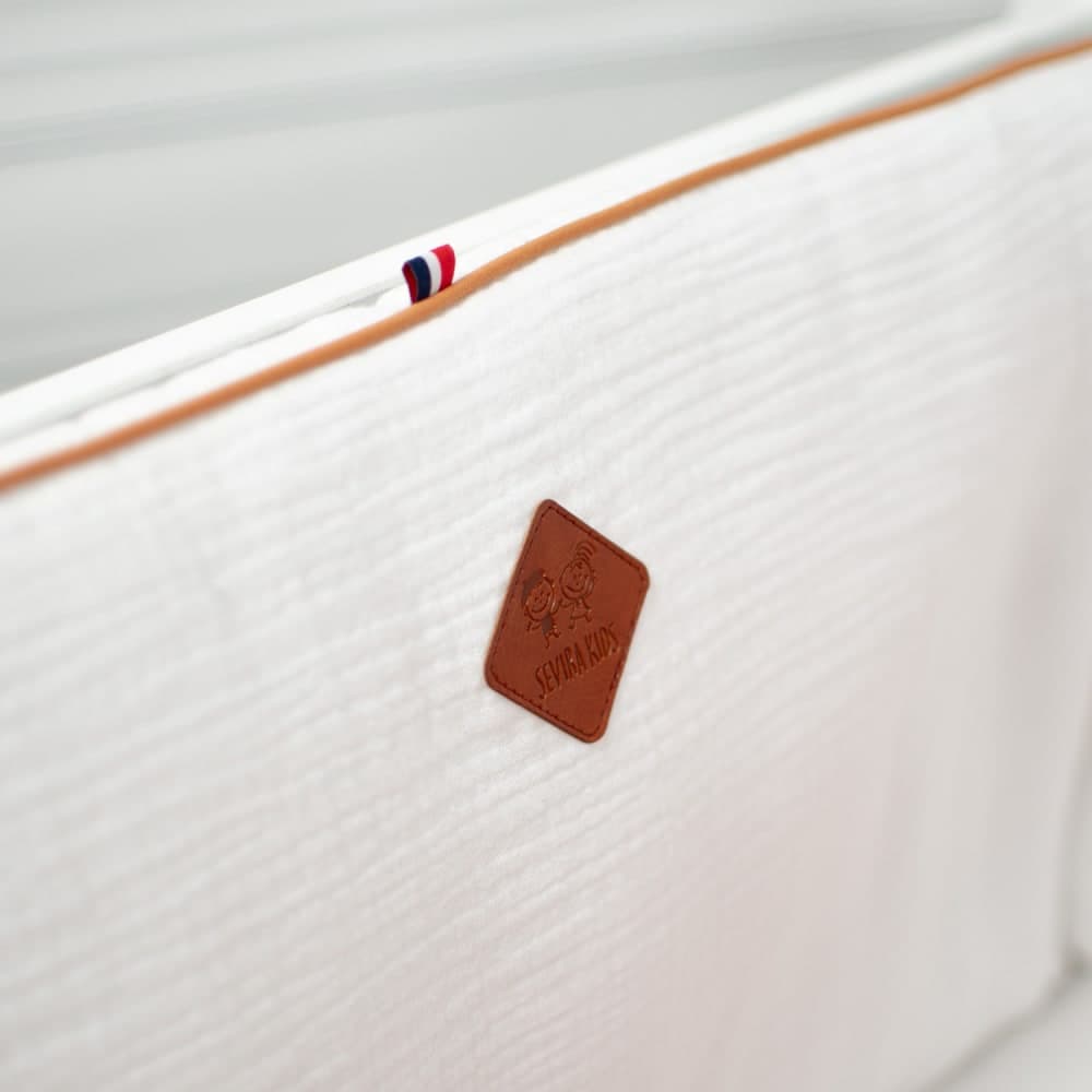 Tour de lit bébé universel gaze de coton blanc 210x30 cm - image 3