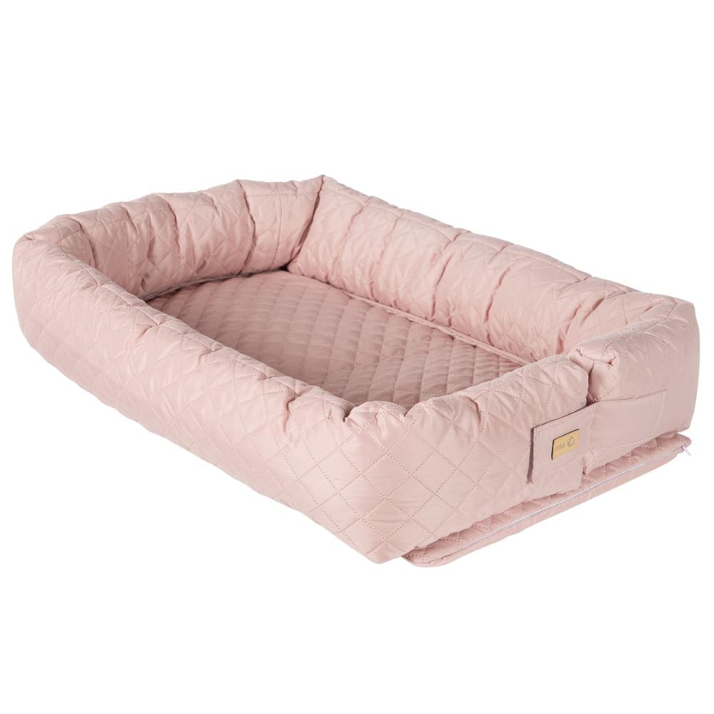 Cale bébé et réducteur de lit 3en1 en polyester rose