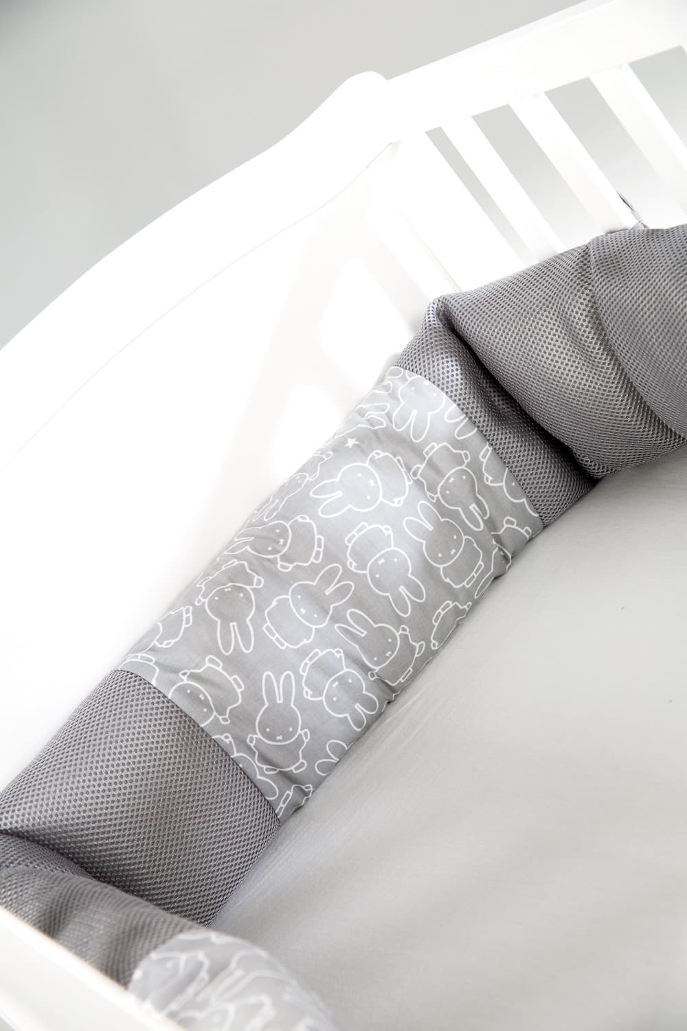 Tour de lit bébé coton respirant gris 60x120 70x140 - image 3