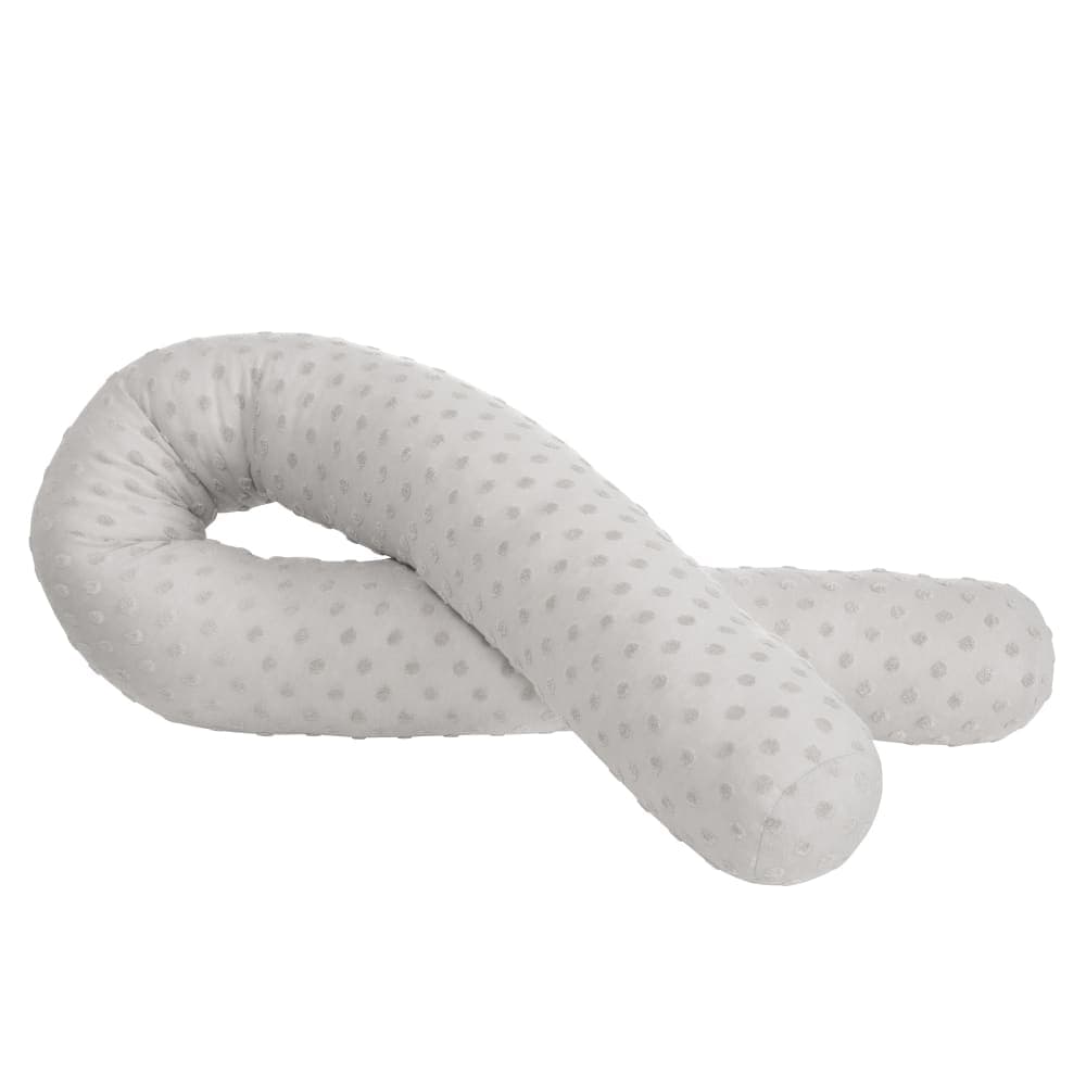 Coussin d'allaitement et tour de lit bébé 170 cm en coton bio gris