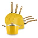 Batterie de cuisine 7 pièces céramique jaune - tous feux