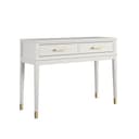 Table console avec 2 tiroirs en mélaminé blanc