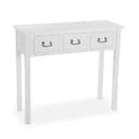 Console d'entrée avec 3 tiroirs en aggloméré imitation bois blanc