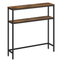 Console pour couloir à 2 niveaux 20 x 80 x 80 cm marron rustique noir