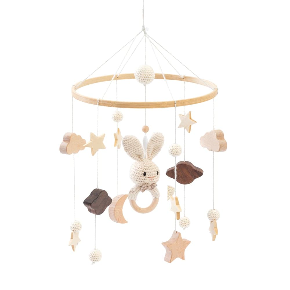 Support en bois avec mobile bébé pour lit bébé/berceau - image 3