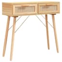 Table console bois massif pin /rotin naturel Marron 80x30x75 cm