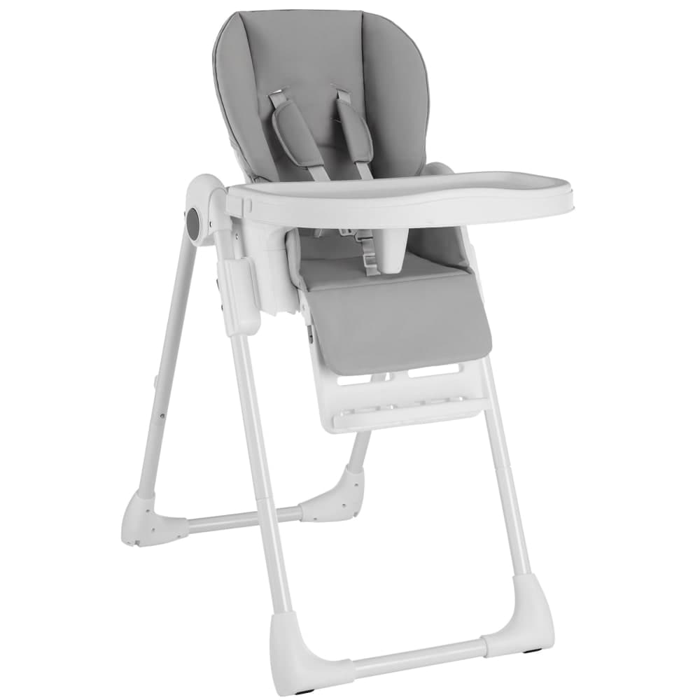 Chaise haute pliable réglable en hauteur avec harnais à 5 points blanc - image 2