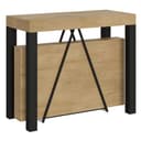 Console extensible 90x40/300 cm effet bois chêne nature