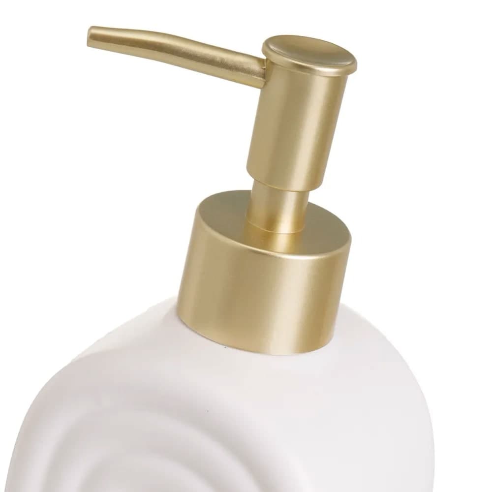 Set salle de bain céramique blanc et doré élégant - image 2