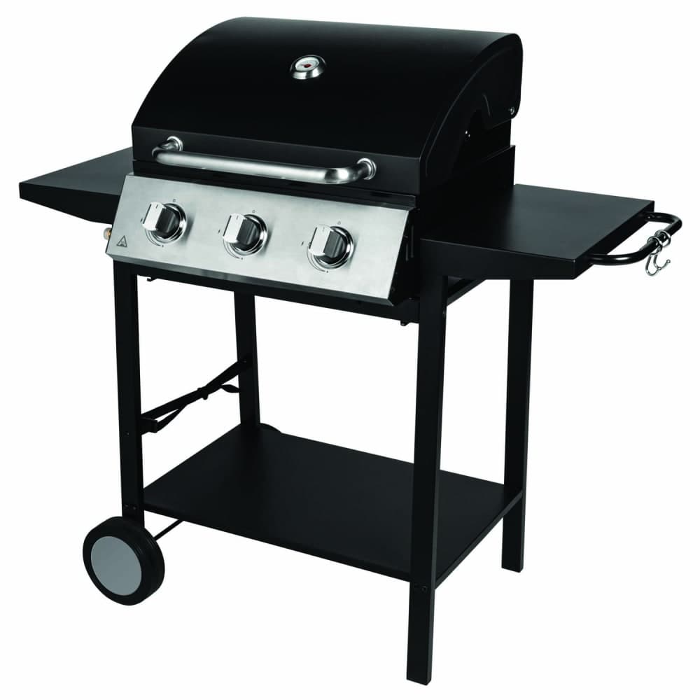 Barbecue à gaz 3 brûleurs avec chariot et rangements