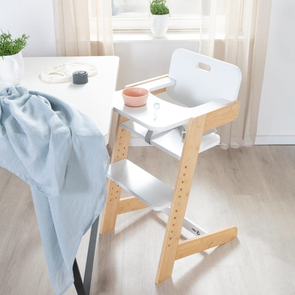 Chaise haute évolutive en bambou FSC® naturel et blanc - image 2