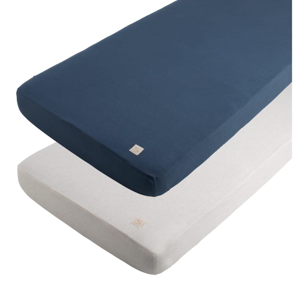 Lot de 2 draps housse en coton pour lit bébé - image 1