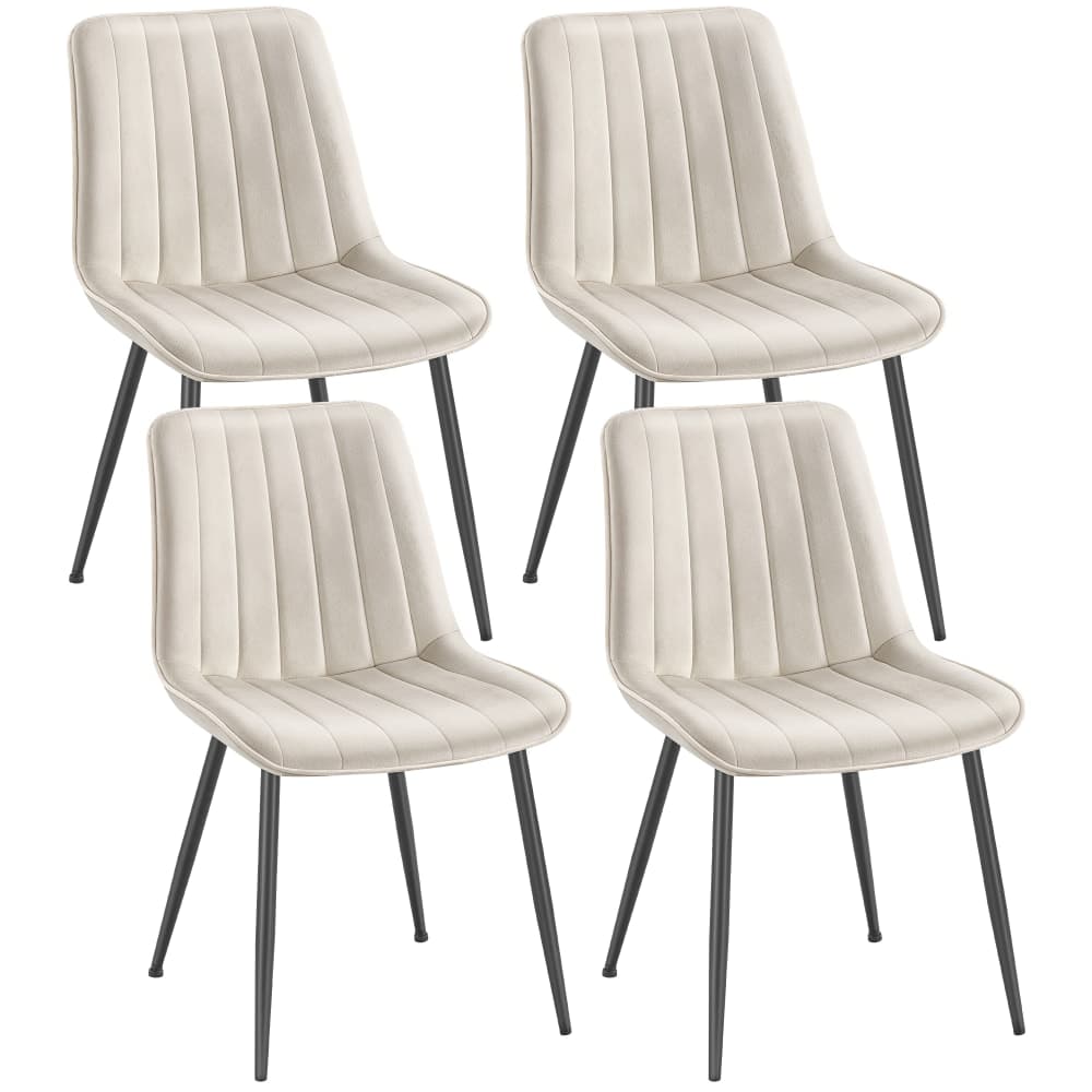 Lot de 4 chaise salle à manger supportant jusqu’à 120 kg beige et noir