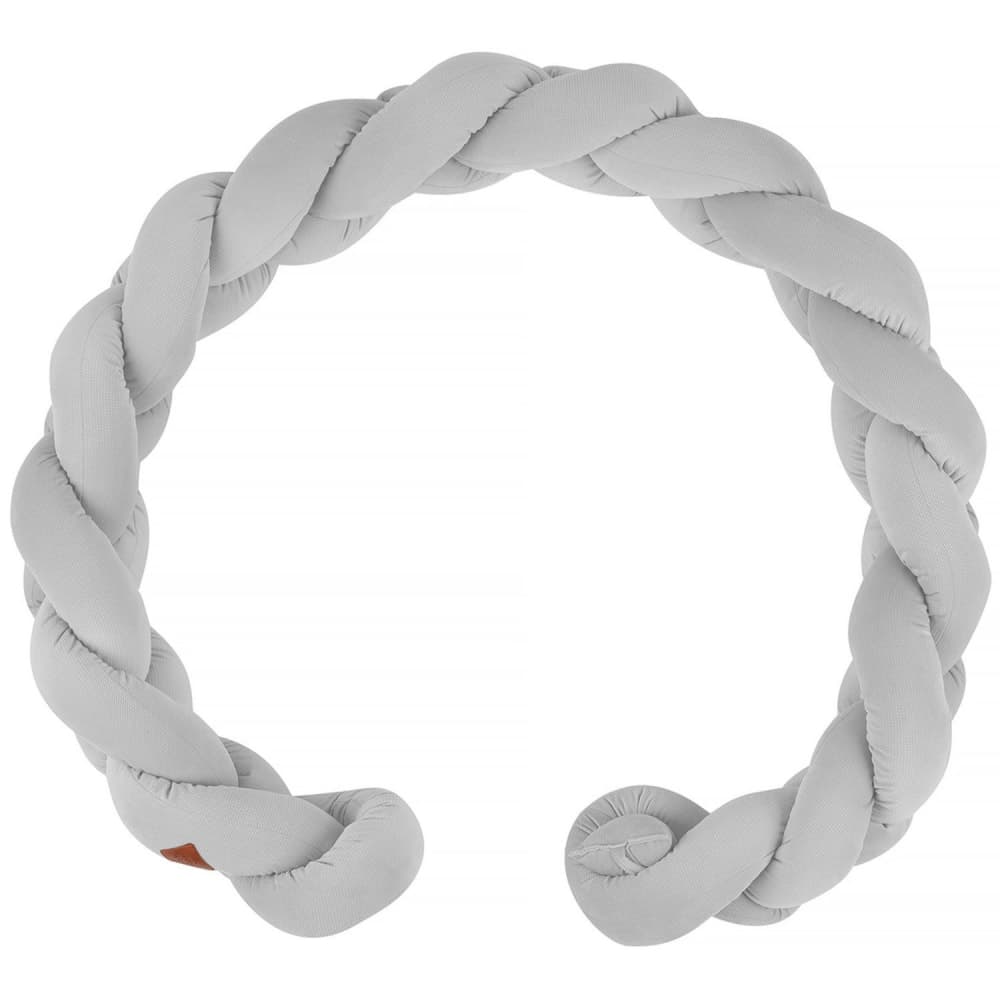 Tresse de lit bébé en velvet gris clair 20x200 cm