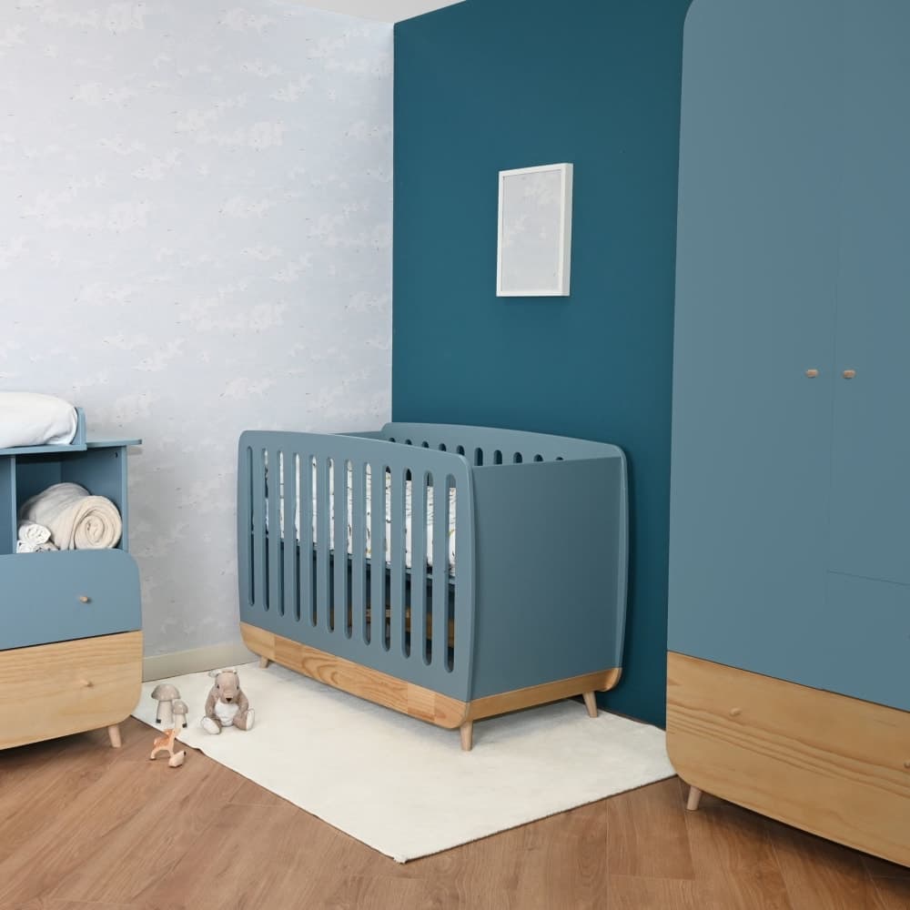 Lit bébé évolutif 70x140 bleu - image 2