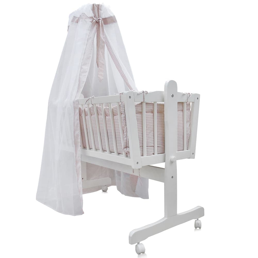 Lit bébé avec roulettes, Beige 100 x 77cm