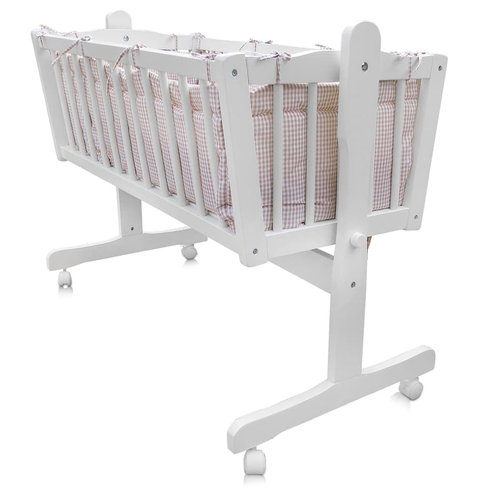 Lit bébé avec roulettes, Beige 100 x 77cm - image 3