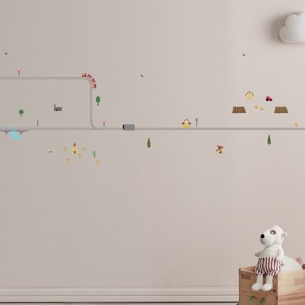 Stickers muraux gre frise enfant voyage en train autocollants - image 3
