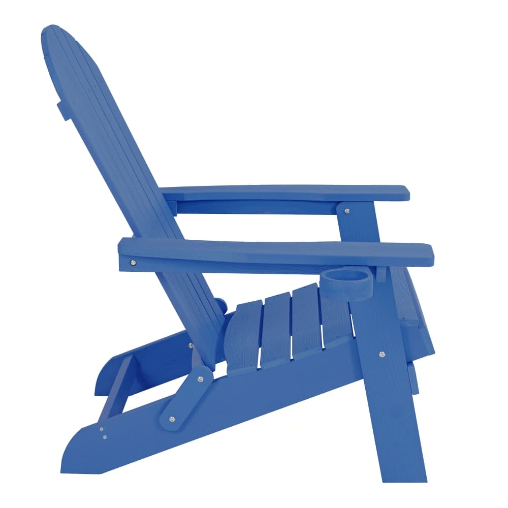 Chaise Adirondack accoudoirs, plastique, bleu, 84,5x77x95,5 cm - image 2