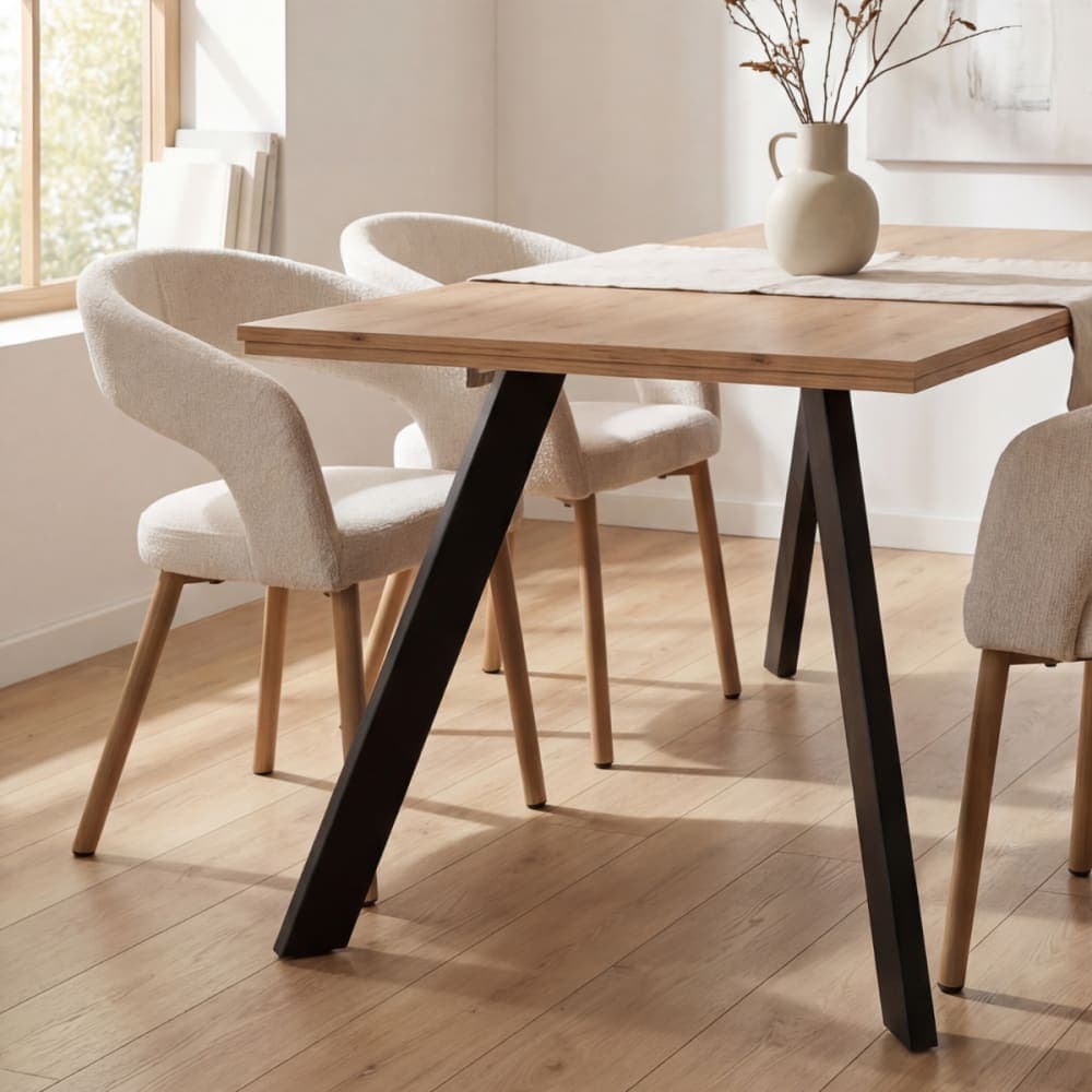 Lot de 2 chaises en tissu H60 cm - Blanc - image 2