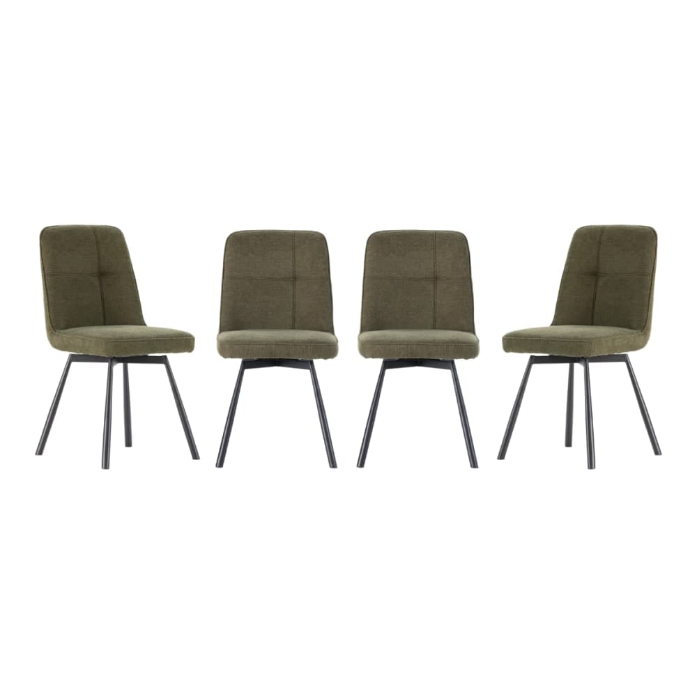 Lot de 4 chaises pivotantes en tissu H85,5 cm - Vert