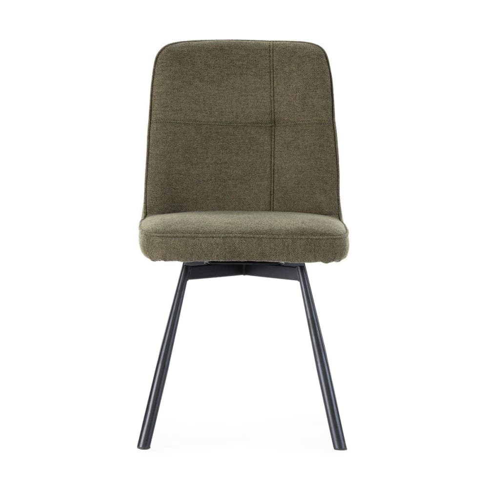 Lot de 4 chaises pivotantes en tissu H85,5 cm - Vert - image 2