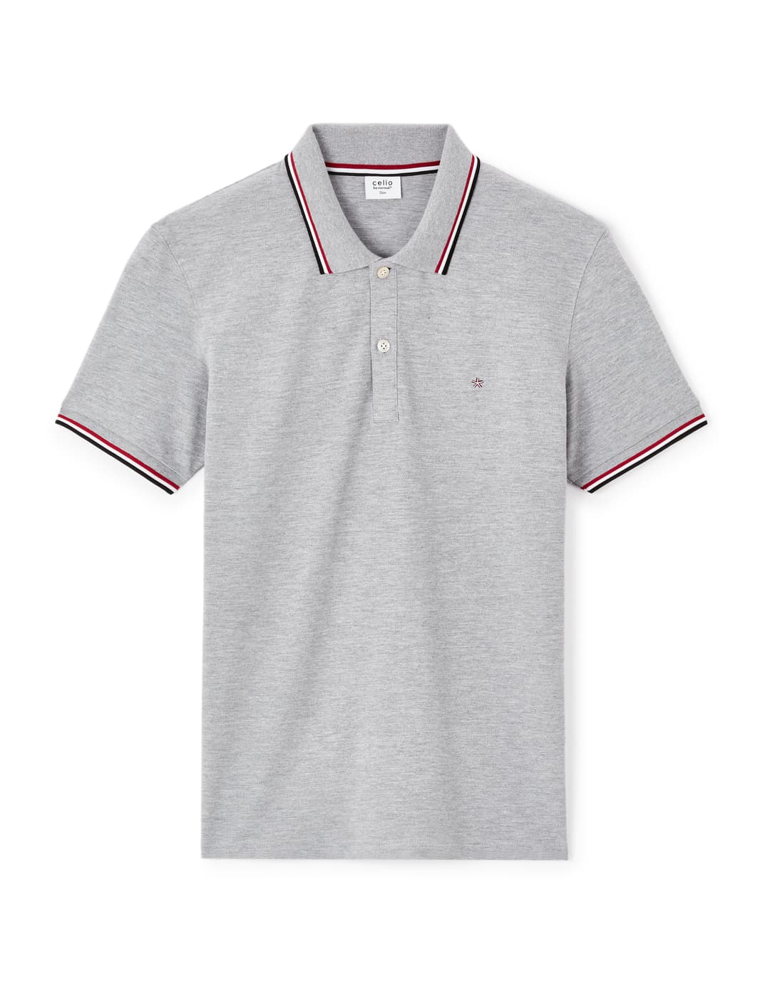 Polo piqué slim en coton stretch - gris