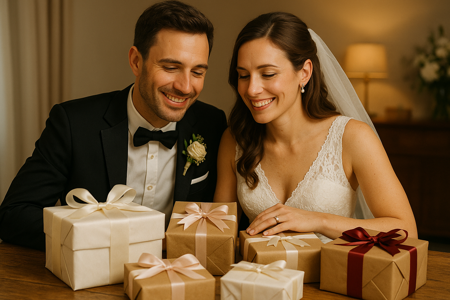 Couple heureux après mariage